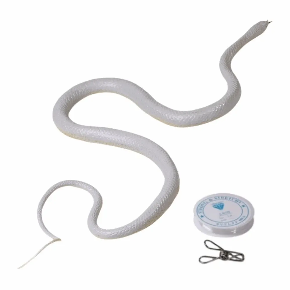 Teasing Friends Realistic Simulation Snake Soft Lifelike Model Prank Snake with String Clip S-Shaped Fake Snake Cosplay Props
