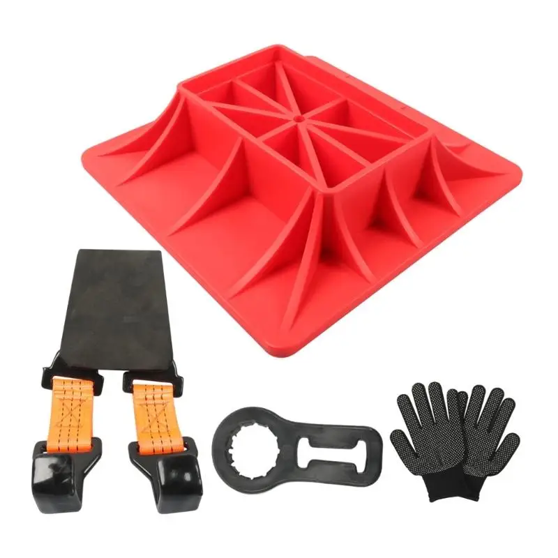 Reinforced Jacks Stand Platform Set With Wide Antislip Bottom Lifting Plate Board For Secure Car Repairs