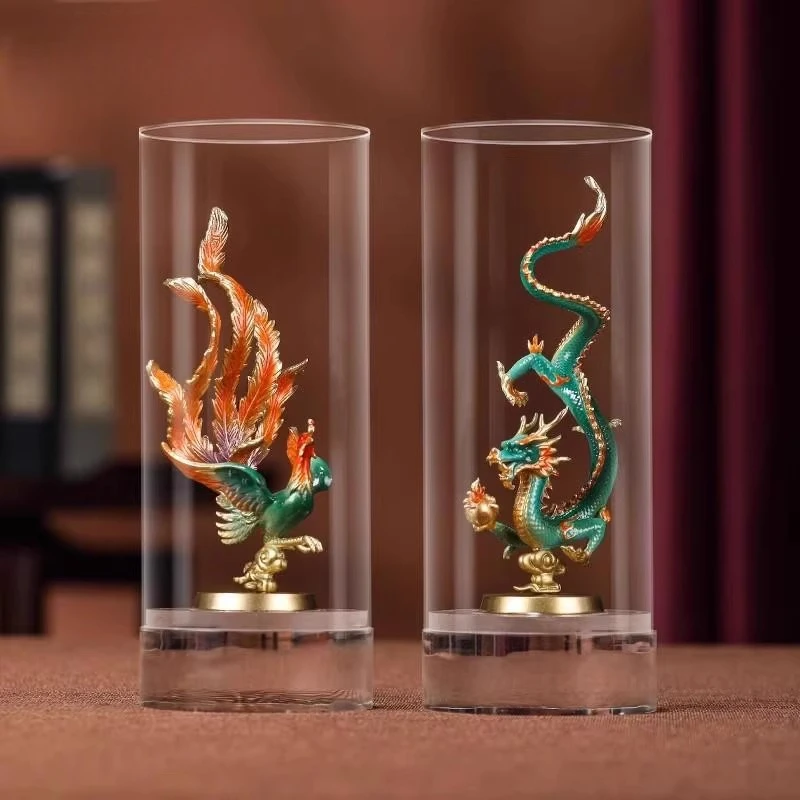 

Xiaoyi and Phoenix Chengxiang Year of the Zodiac Mascot Chinese Brass Teng Four