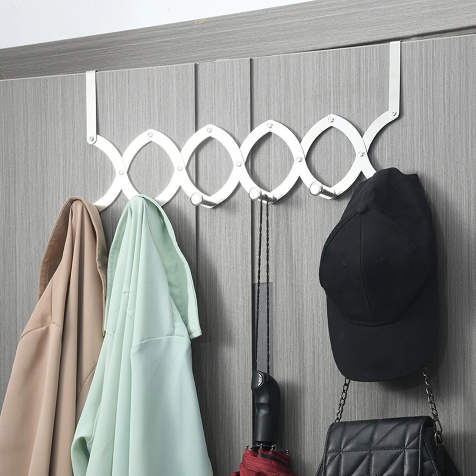 Simple Door Back Clothes Hanger Retractable Multifunctional Clothes Rack For Closet