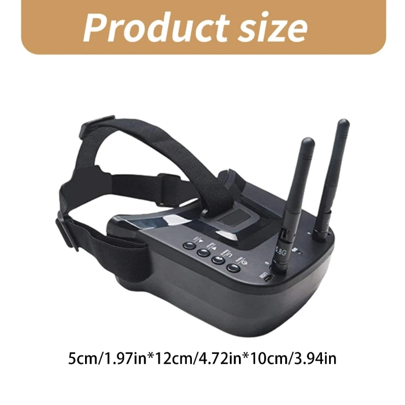 Óculos VR009 FPV 5.8G 40CH com tela LCD 3 polegadas 480x320 1200mAh poderoso para usuário quadricóptero