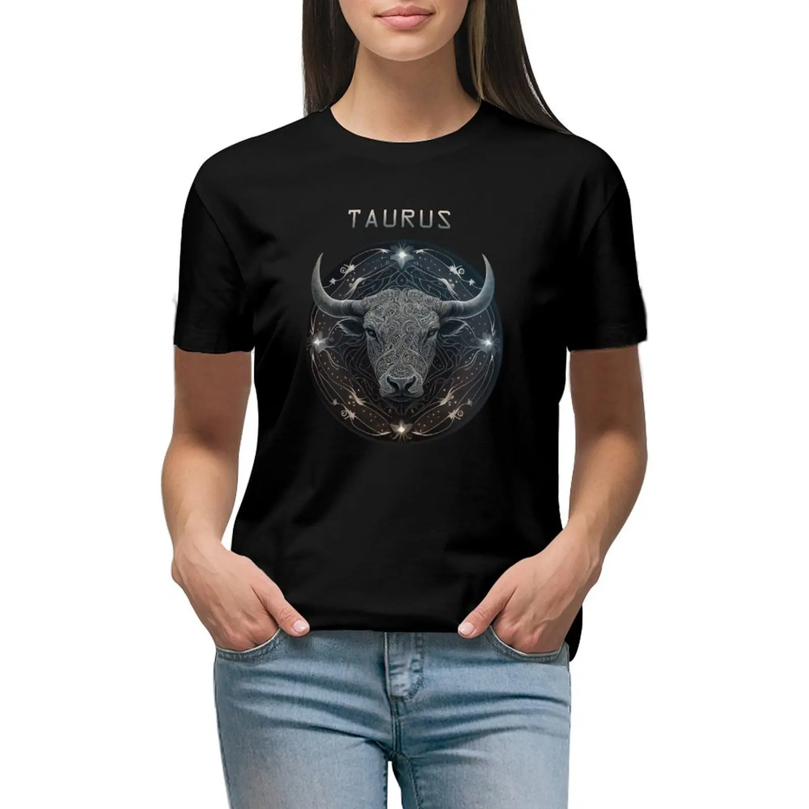 

Taurus zodiac sign T-shirt hippie clothes tops Women tops