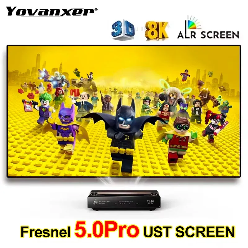 요반셔 프레넬 5.0 프로 ALR UST 프로젝터 스크린 고정 프레임 주변광 차단 100% 초단초점 프로젝터 8K 3D용