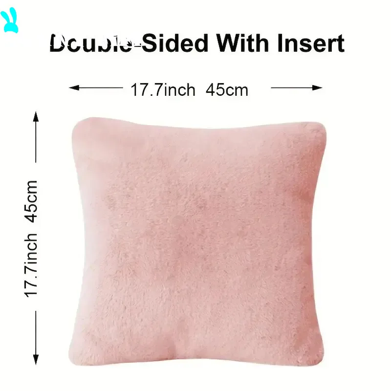 Super soft disposable pillow box made of artificial rabbit fur, luxurious and warm plush decoration, pillow cushion cover, sofa,