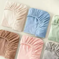 Sábana Ajustable de Felpa Suave y Cálida, Cubre Colchón Elástico, Ropa de Cama de Felpa Coral, Ropa de Cama de Lujo para Parejas, Cama Doble de Invierno