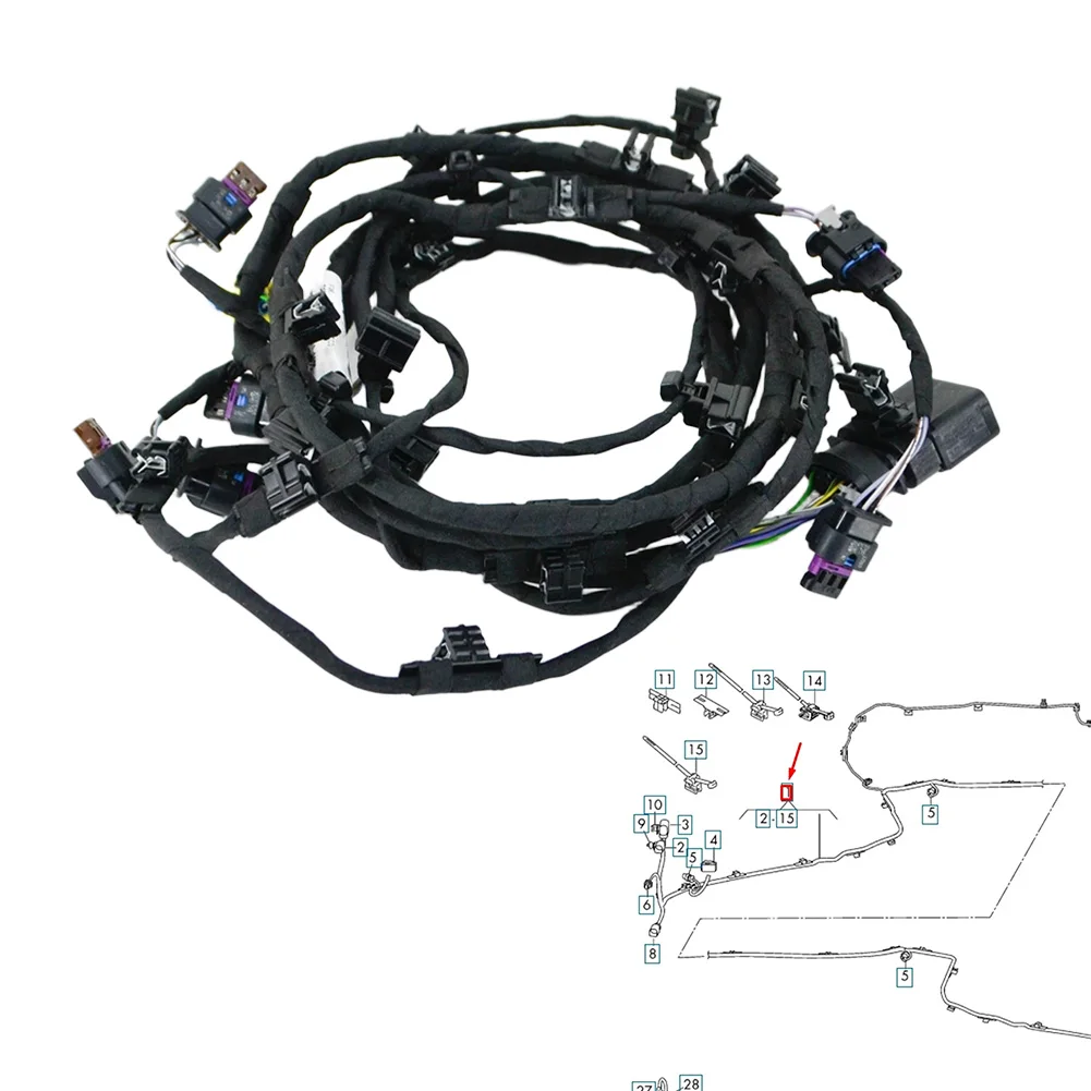 4M0971095AF Front Bumper Wiring Harness For -Audi -Q7 2016-2022 Black ABS Wear-Resistant Non-Deformable Auto Electronic Part