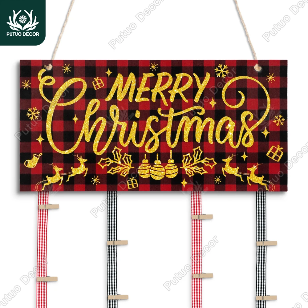 Putuo Decor 1pc Wood Hanging Signs,  Suitable for Living Room and Bedroom, Christmas Gifts  for Friends，Christmas Atmosphere