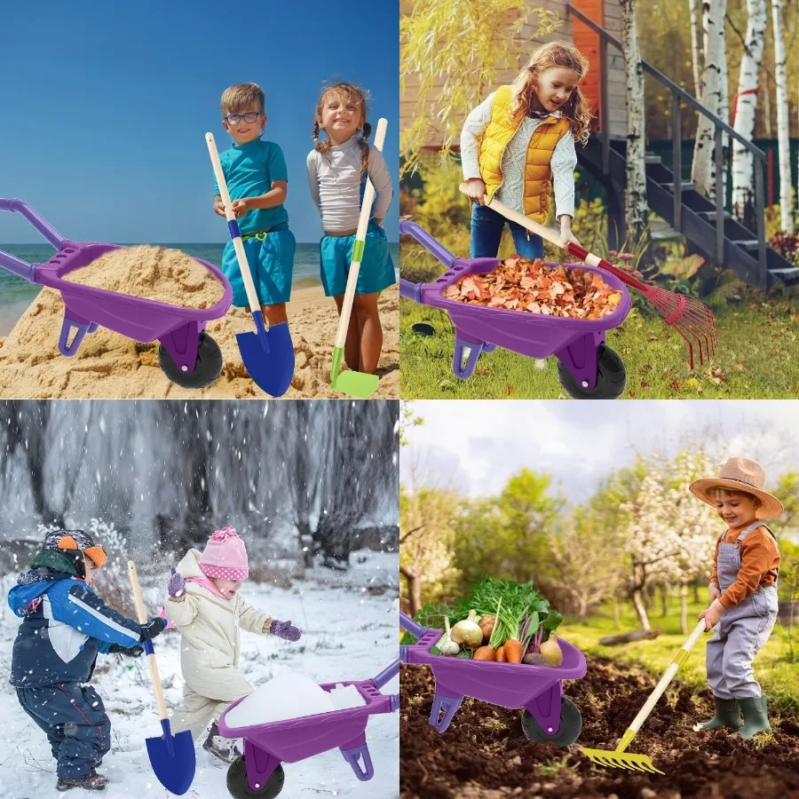 Gardening Tools Outdoor Toys Set Backyard Play with Wheelbarrow Educational STEM Learning Pretend Toys Outdoor Indoor for Toddl