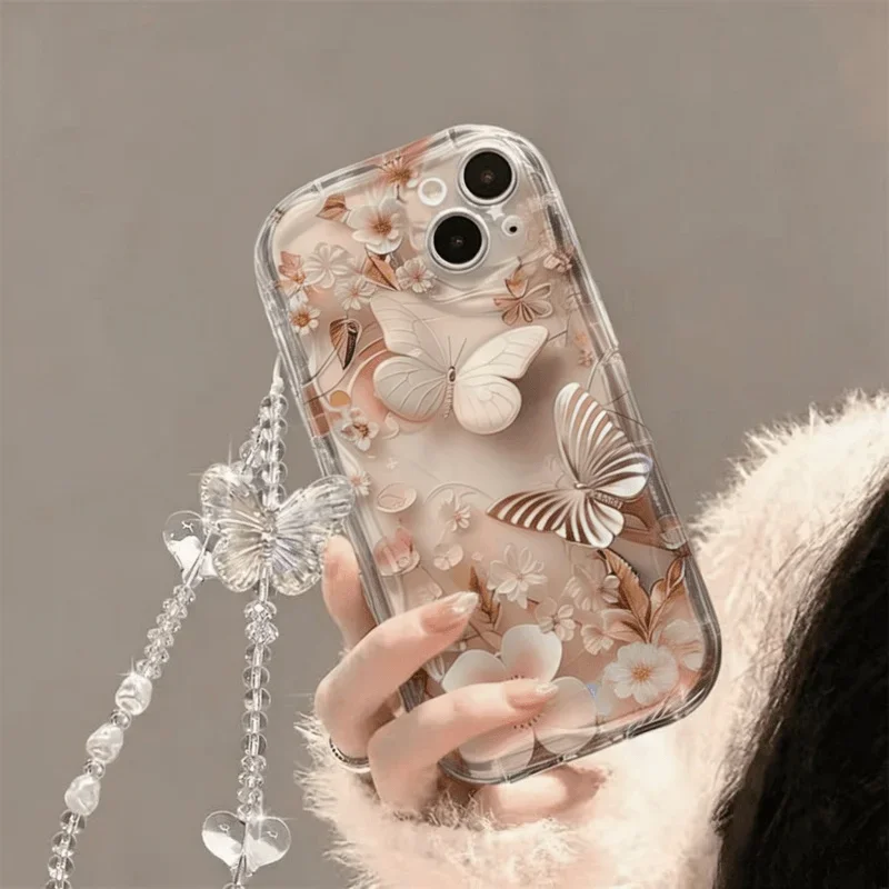 INS Butterfly With lanyard Case For infinix Hot 70 50 Play 60 NOTE 40 30 40i 30i GT 50 PRO 20 SMART 20 9 8 7 TECNO SPARK GO