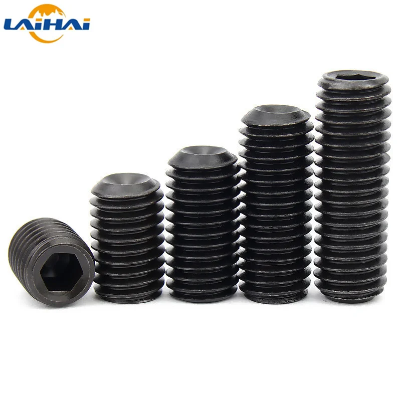 100//50/20/10pcs m1.6 M2.5 m3 M4 M5 M6 din916 grade 12.9 black plated carbon steel hexagon socket head cap screw