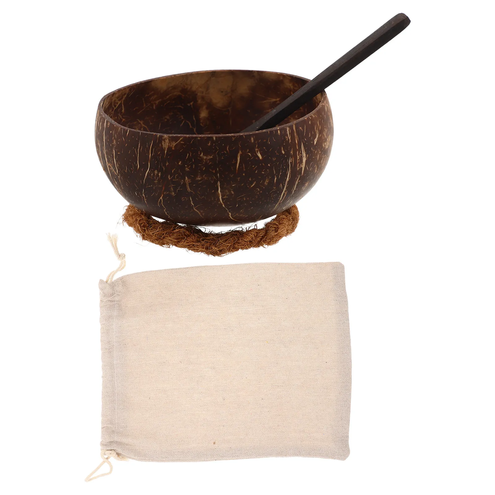 Natural Coconut Shell Facial Mask Mixing Bowl Set Includes Small Bowl Long Spoon Spa Bowls for Facials Clay Mud Face Mask Mixing
