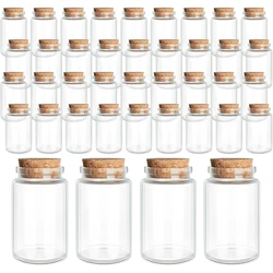 60ml Glass Bottles Cork Stoppers DIY Decoration Mini Glass Vials Cork Message Glass Bottle Vial Cork,Small Glass Bottles Jars