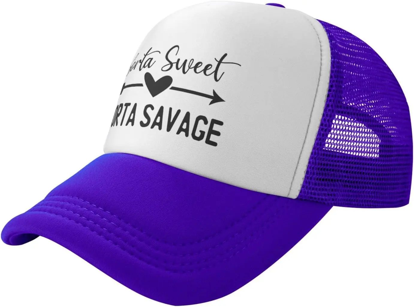 Sorta Sweet Sorta Savage Funny Trucker Hat Adult Adjustable Baseball Cap Breathable Unisex Fishing Hats