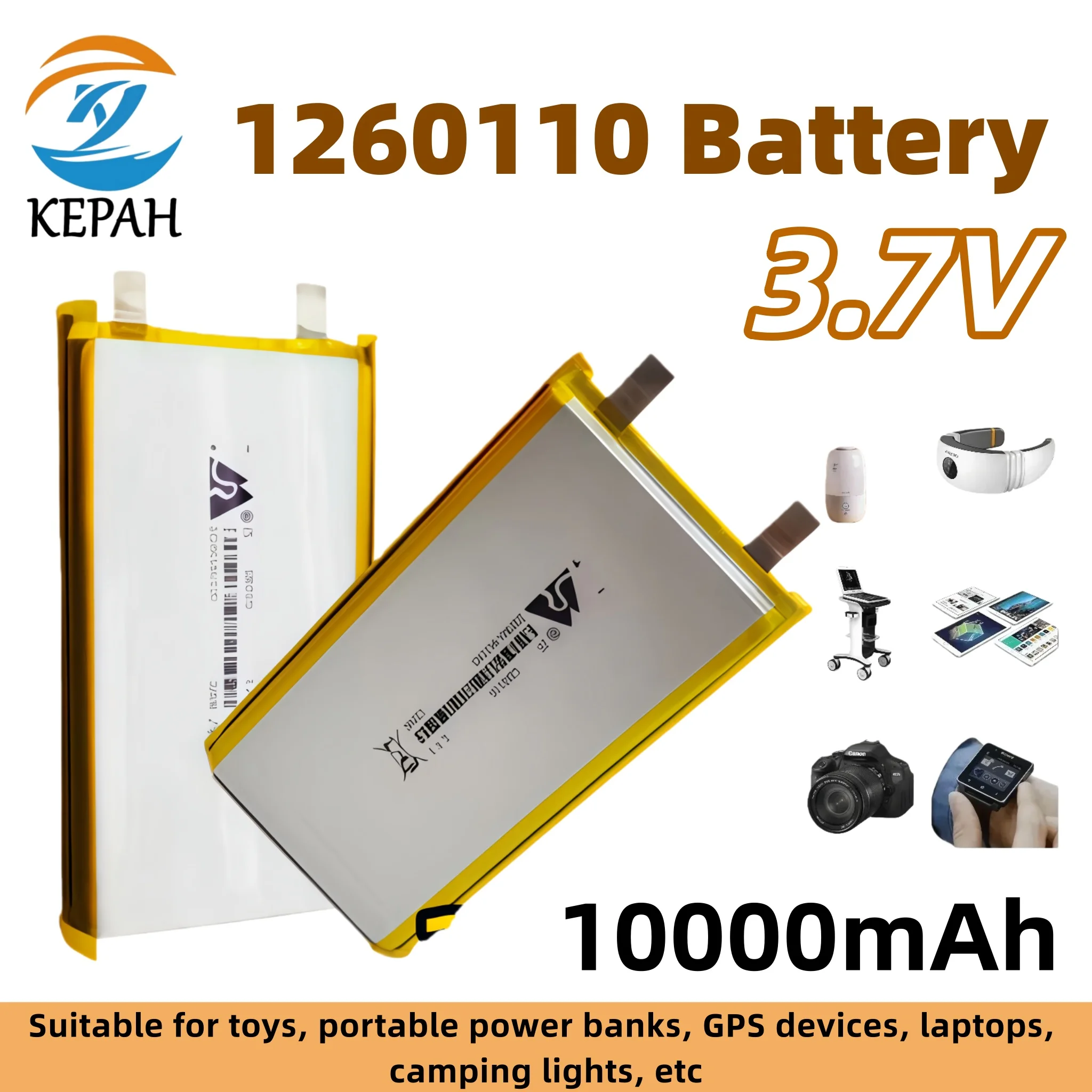 3.7V 1260110 DIY Plug LiPo Battery｜10000mAh Replacement for Power Bank GPS Laptop