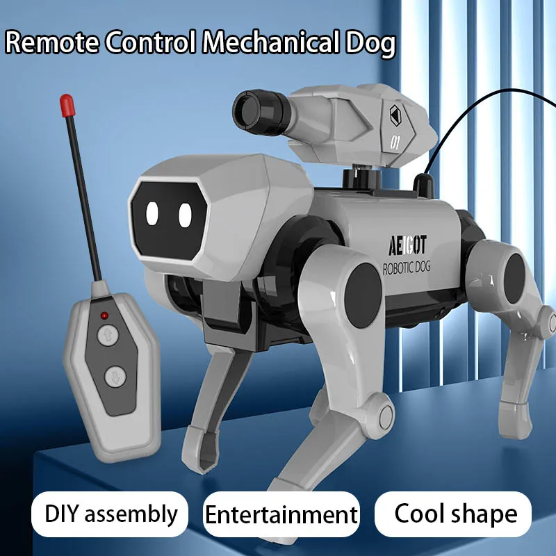Afstandsbediening voor kinderen Elektrisch mechanisch hondenspeelgoed DIY-montage Intelligente technologie Robothondpuzzel Interactief jongensspeelgoedcadeau