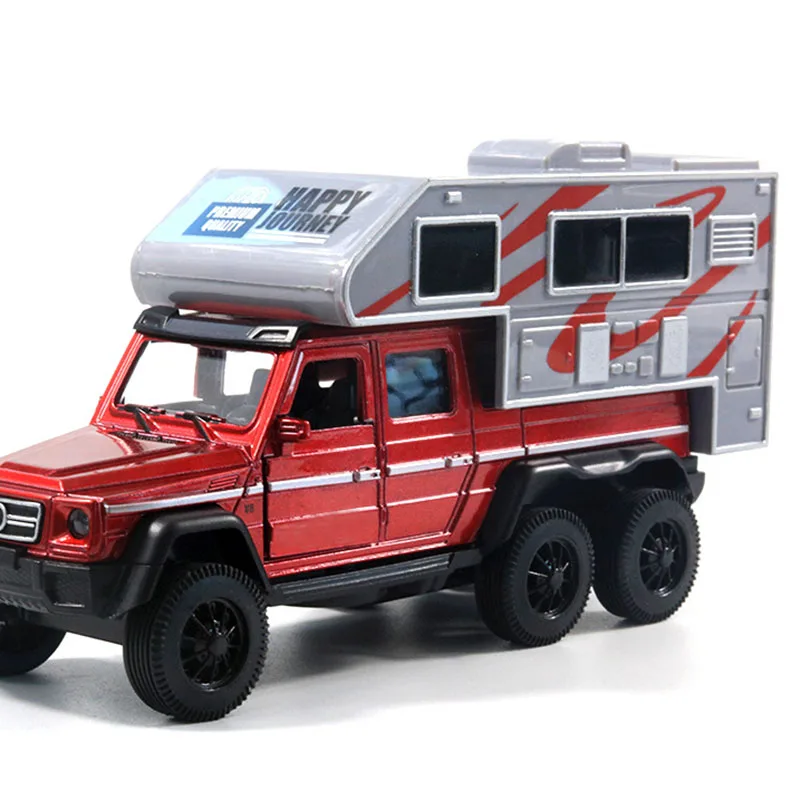 

1:32 Travel luxury Saloon Diecast Car Model Journey Car Long Vacation Metal Car Toy Trailer Caravan Metal For Kid's Toys