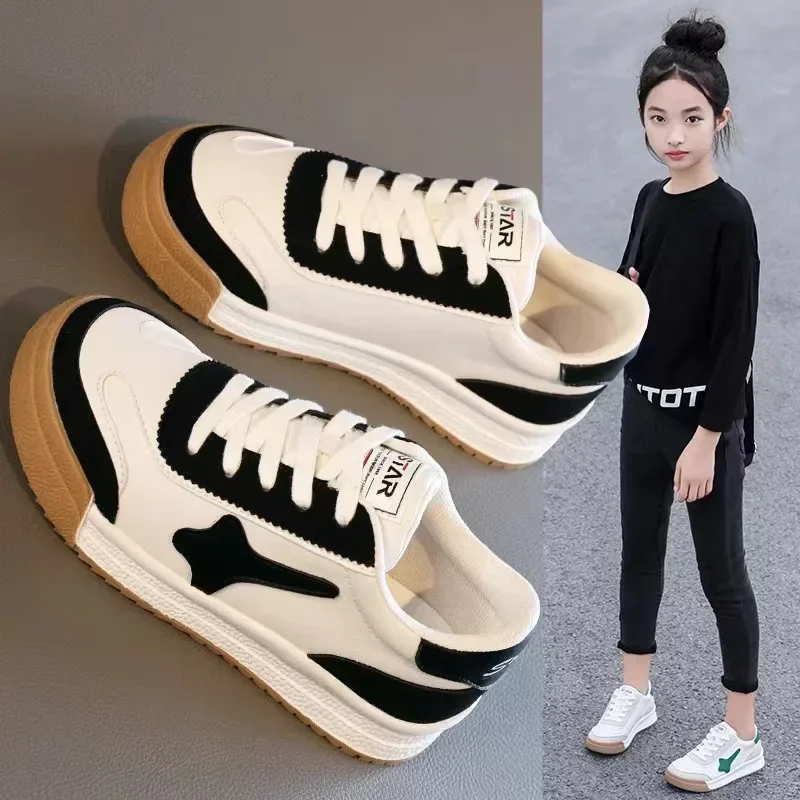 

Zapatillas Kid Board Shoes Kids Spring Autumn New Girls Soft Soled Sports Shoes Boys Anti-skid White Sneakers кроссовки детские