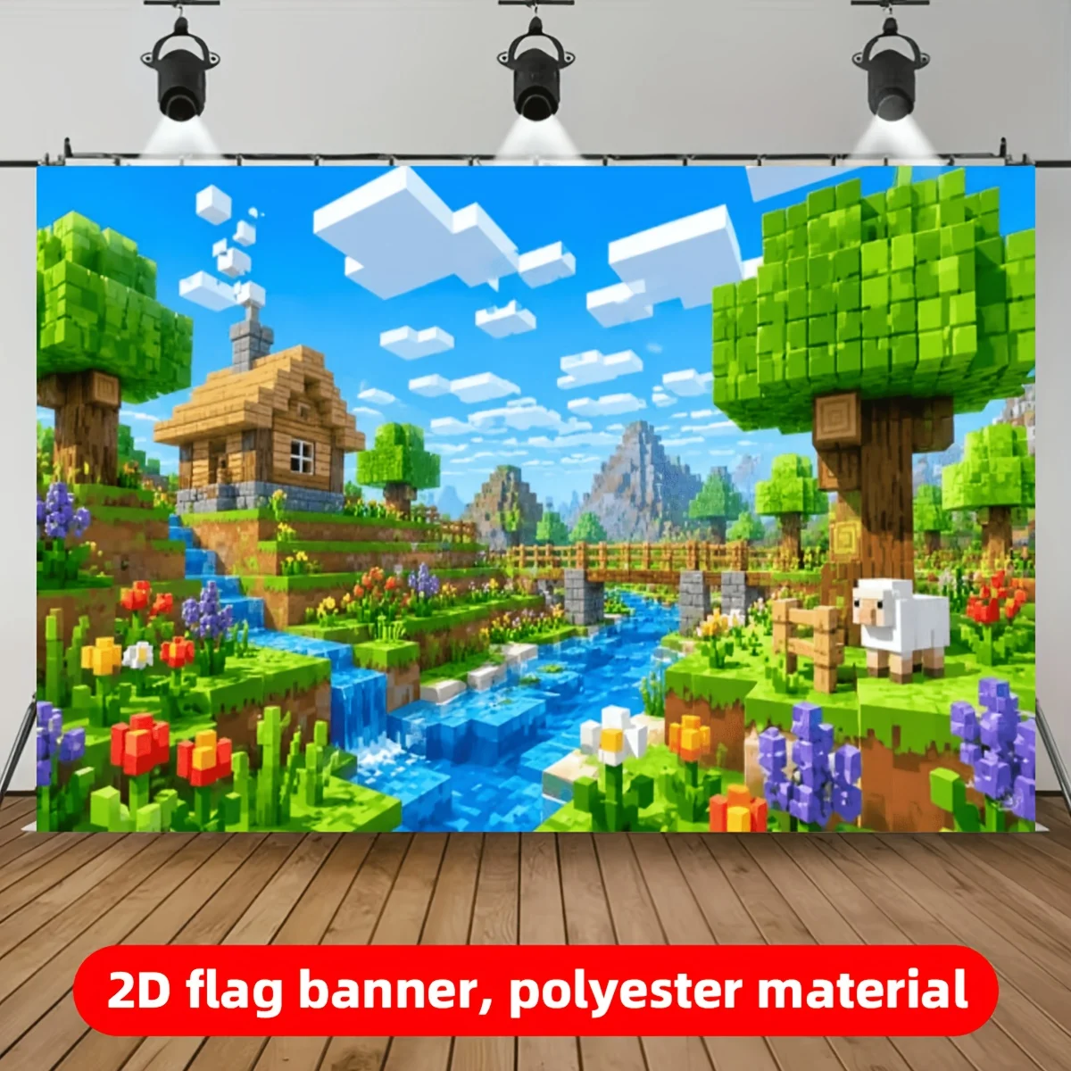 1 Pixel-Art Country-Themed Tapestry Retro Video GameStyle WallHanging Suitable for PartiesPhoto Backdrops Weddings and Birthdays