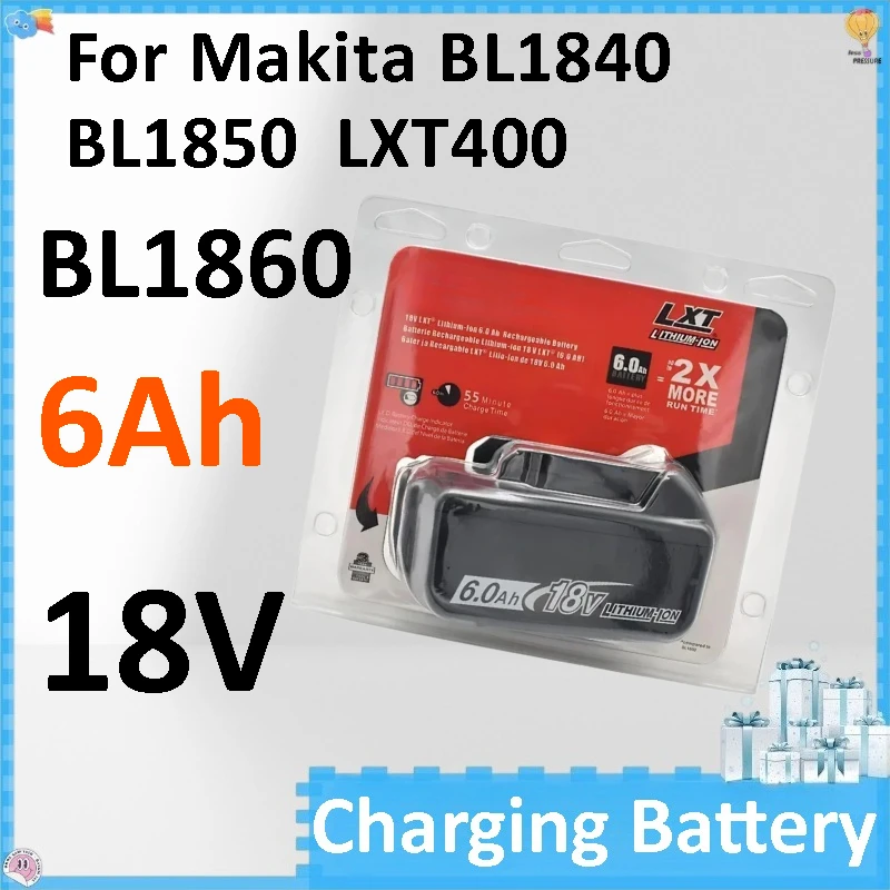 

1-3pcs 6AH BL1860 18V Battery Power Tools Li-ion Replacement for Makita LXT BL1850 BL1840 LXT400 with BMS