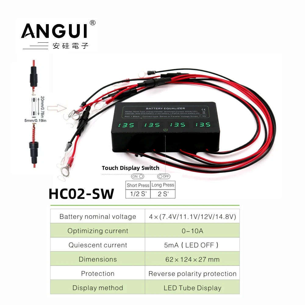 ANGUI KBX104S KBM104S HC02-SW 48V Battery Equalizer Aticve Batteries Balancer Monitor Lead Acid Li-ion Series 24V 36V 48V