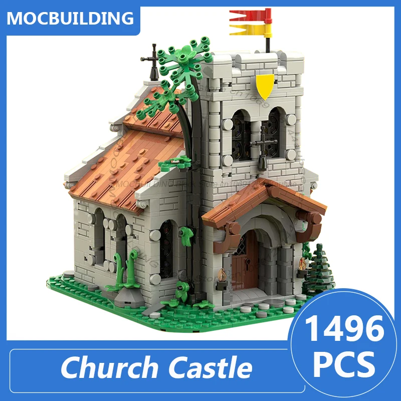 教会城モデル Moc ビルディングブロック DIY 組み立てレンガ建築ディスプレイコレクションクリエイティブクリスマスおもちゃギフト 1449 個