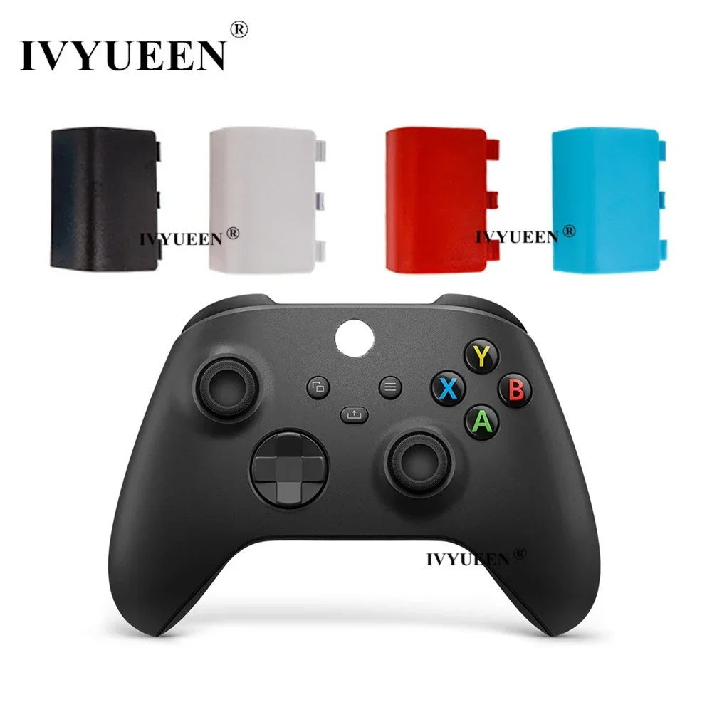 IVYUEEN 2 PCS Plastic Replacement Battery Back Cover Lid Door Shell for XBox Series S X Controller Plate Case Blue Red White