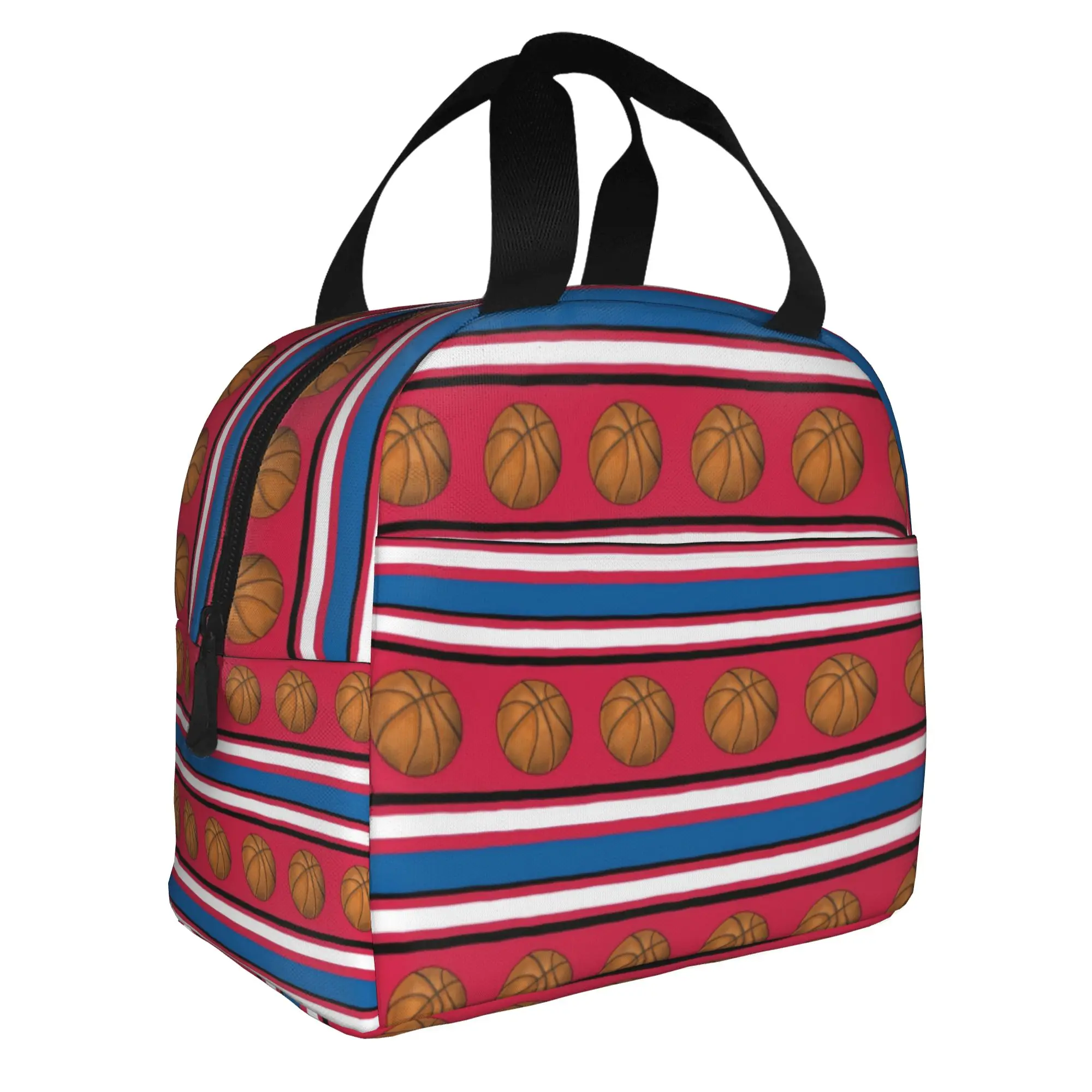 Color Graffiti Swirl Basketball Stars Insulated Lunch Bag for School Office Pop Art Leakproof Thermal Cooler Lunch Box Women Men