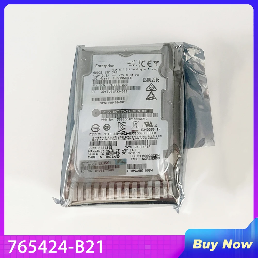 Server HDD For HP 765424-B21 748385-003 600G SAS 15K 2.5''