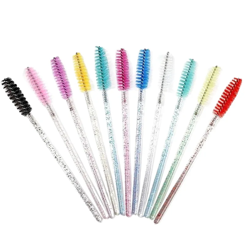 Brosses à cils jetables en cristal, baguettes de Mascara, peigne à paillettes, bobines, Micro applicateurs de maquillage, 50 pièces