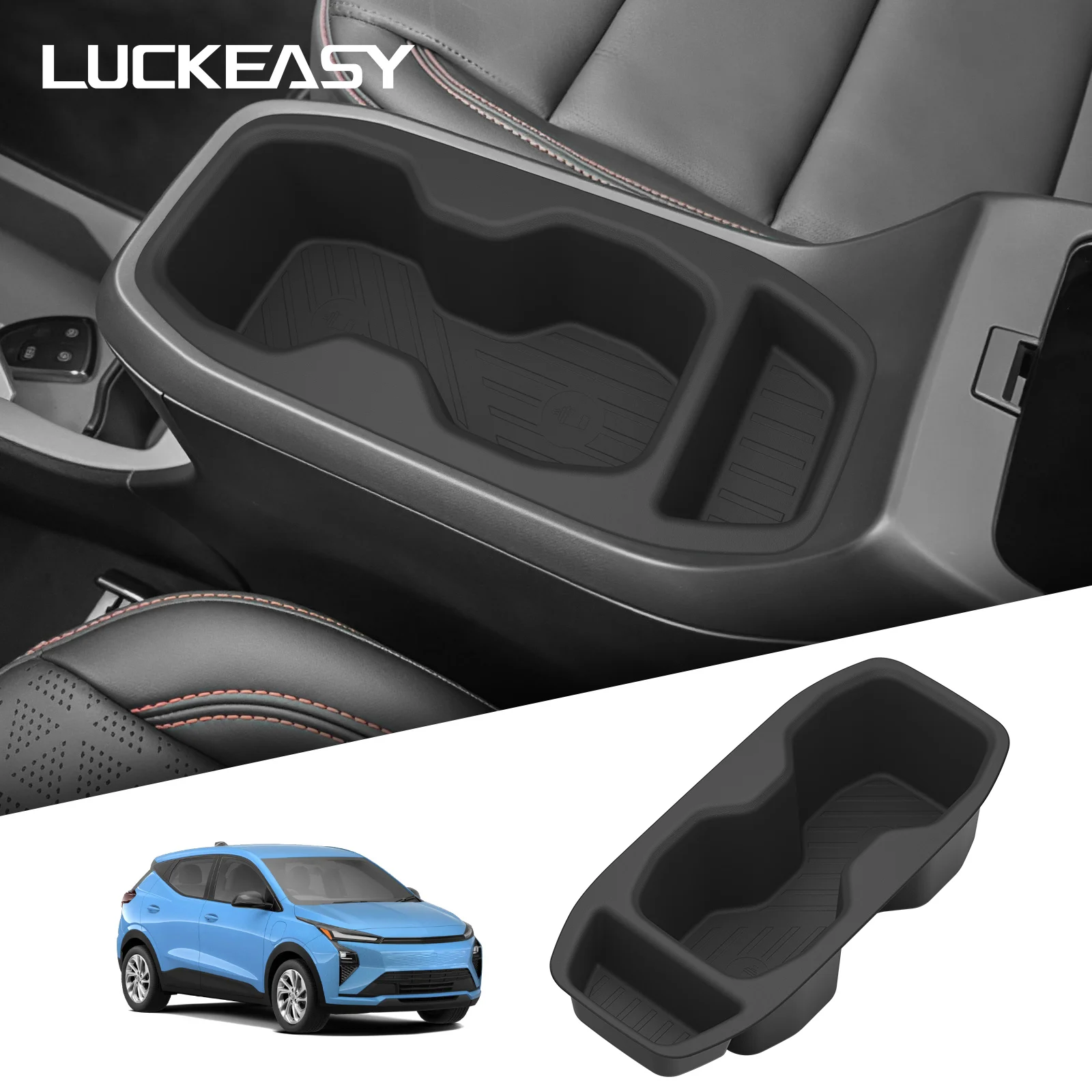 LUCKEASY für Chevy Bolt EV 2027 Auto Getränkehalter Innenraum-Zubehör Mittelkonsole Getränkehalter Becherhalter Aufbewahrungsbox