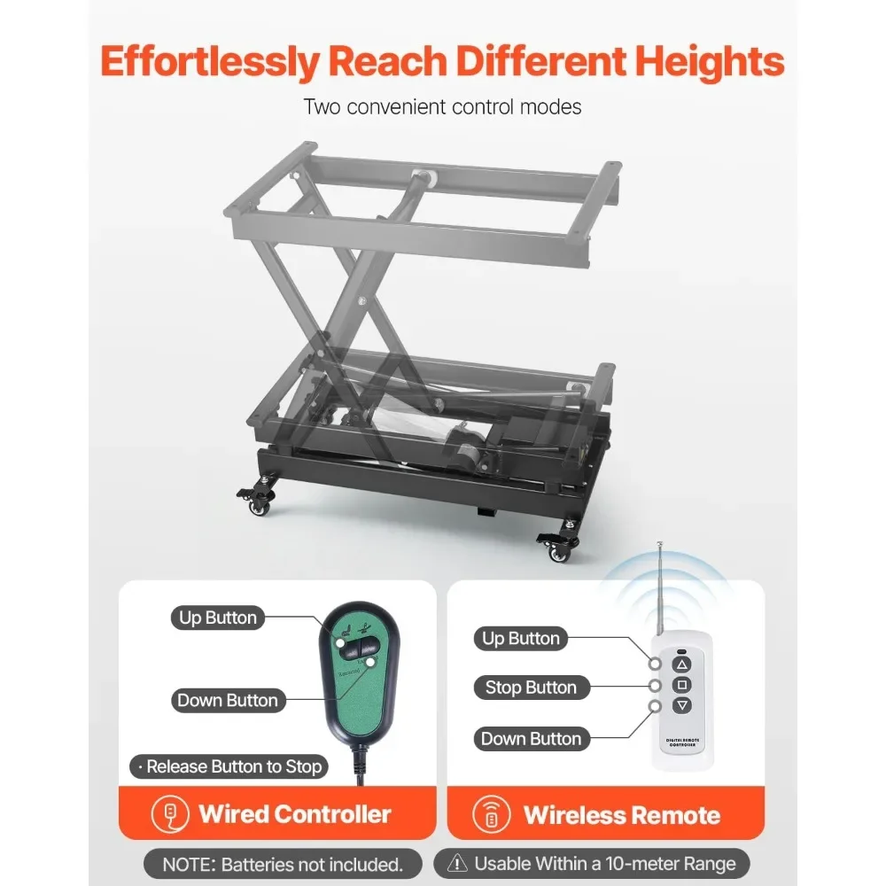 Electric Lift Table, 330 lbs Capacity Single Scissor Lift Table, 8-28 in Height Adjustable Lifting Platform, Coffee Table Lift