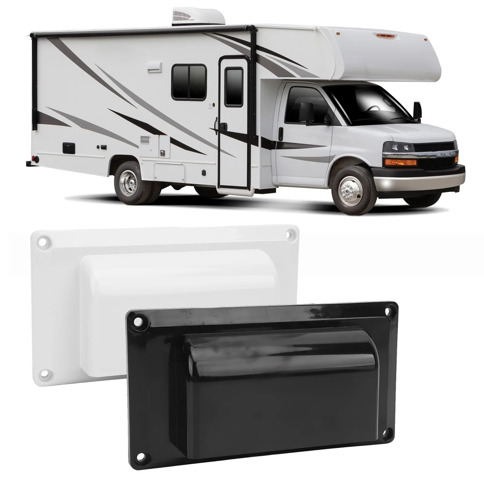 

Trailer Side Vent Cover Side RV Vent Covers UV Proof Air Ventilation Exhaust Vent Cover for Camping Vehicle Trailer Boat Yacht