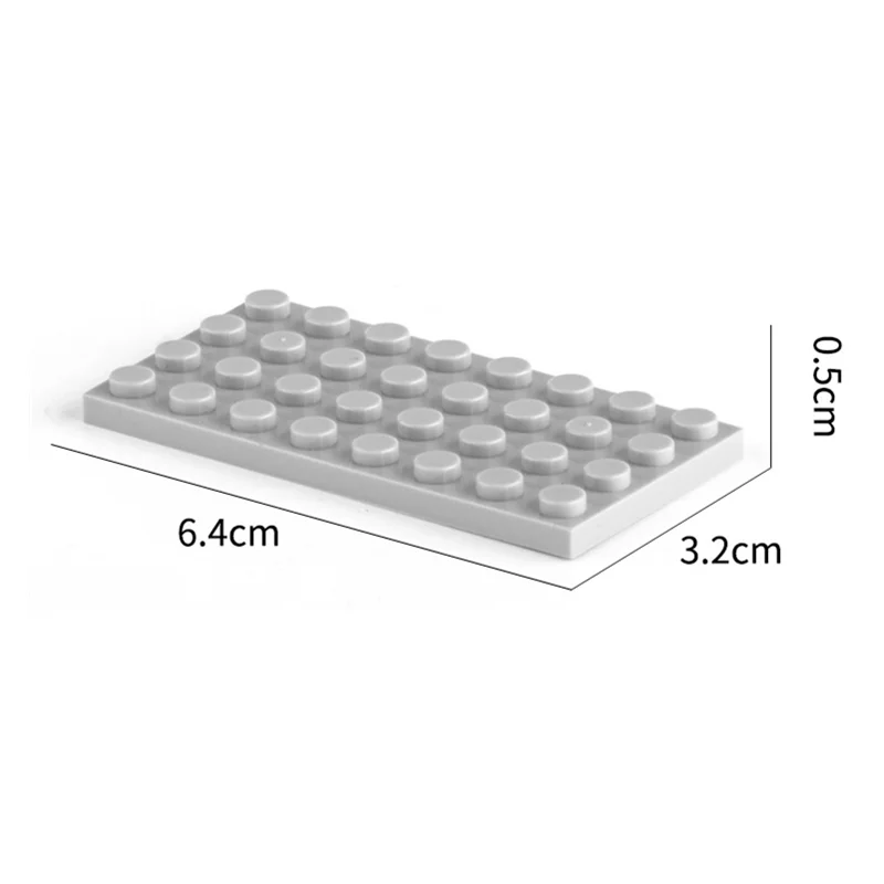 10Pcs/Lot Building Blocks 4×8 Dots Compatible 3035 Thin Part Plate Bricks Figures City DIY Kids Creative Assembly Toys Gift