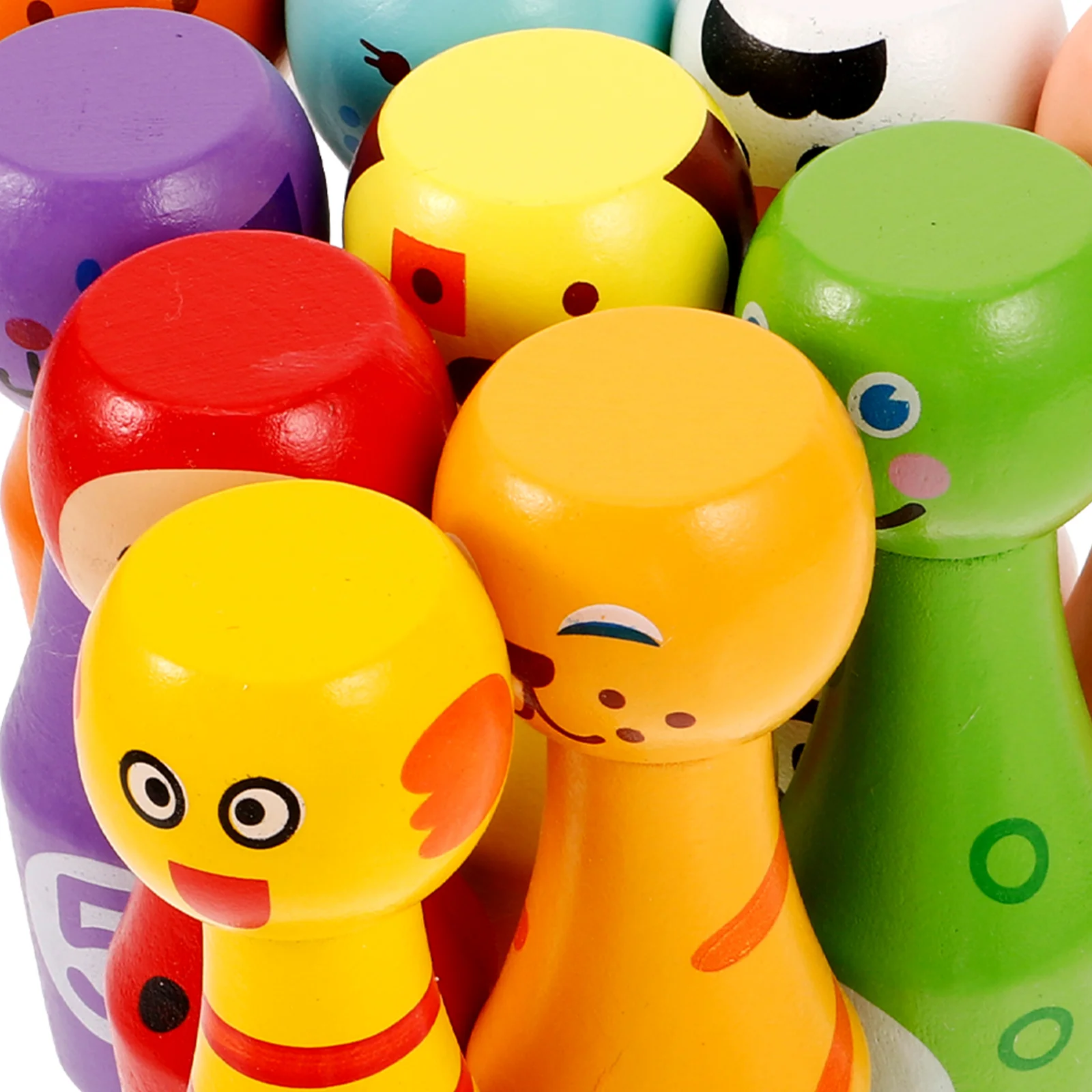 

1 Set Cartoon Wooden Bowling Set Animal-Shaped Kids Educational Smooth Safe Material Hand-Eye Coordination Children Bowling