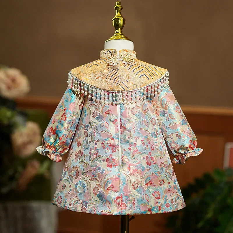 Traditional Chinese Clothing qipao Baby girl Birthday Dresses Child Costumes for Girls Party New year Kids 1 6 Years Infant Gown