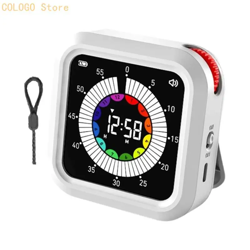 Multipurpose Digital Visual Timer With LCD Screen Rechargeable Countdowns/Up Timer For Studying Cooking And Exercising D0LD