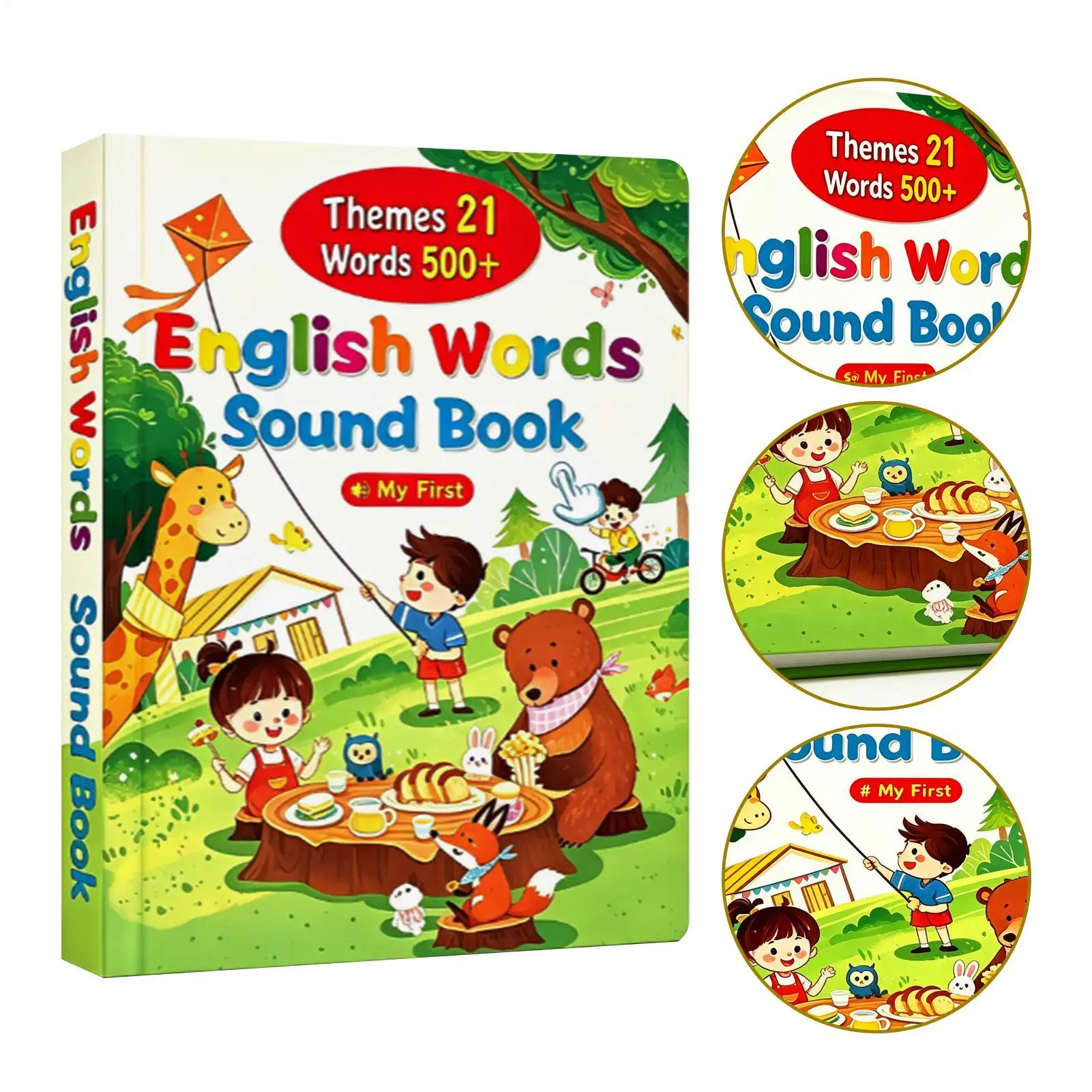500 Words 21 Stories Talking S ound Book, Rechargeable Phonics Flash Cards, Leveled Reading Toy For Birthday Party Home