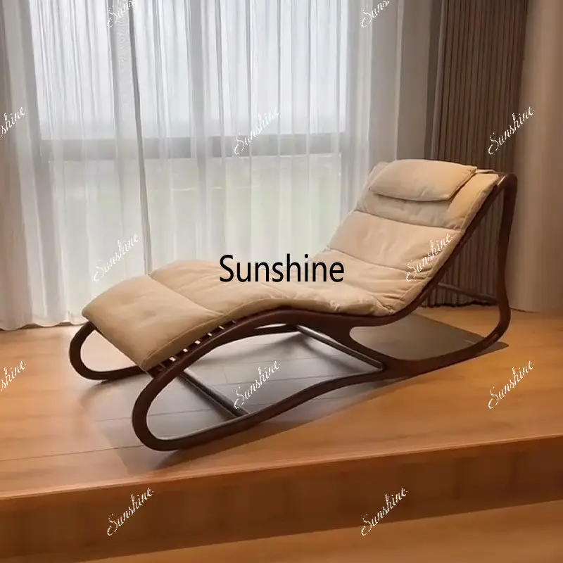 

New Chinese lounge chair, minimalist lounge chair, living room solid wood lazy lounger