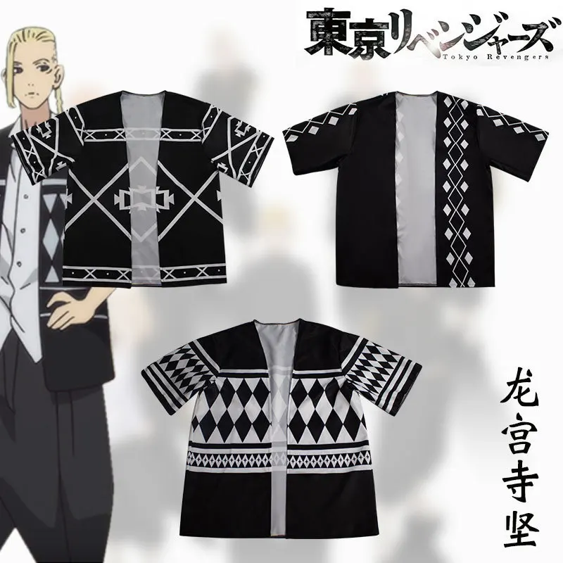 Anime Tokyo Revengers Manji Gang Haori manica corta Manjiro Sano Cosplay Ken Ryuguji Toman Kimono estate manica corta Tees top