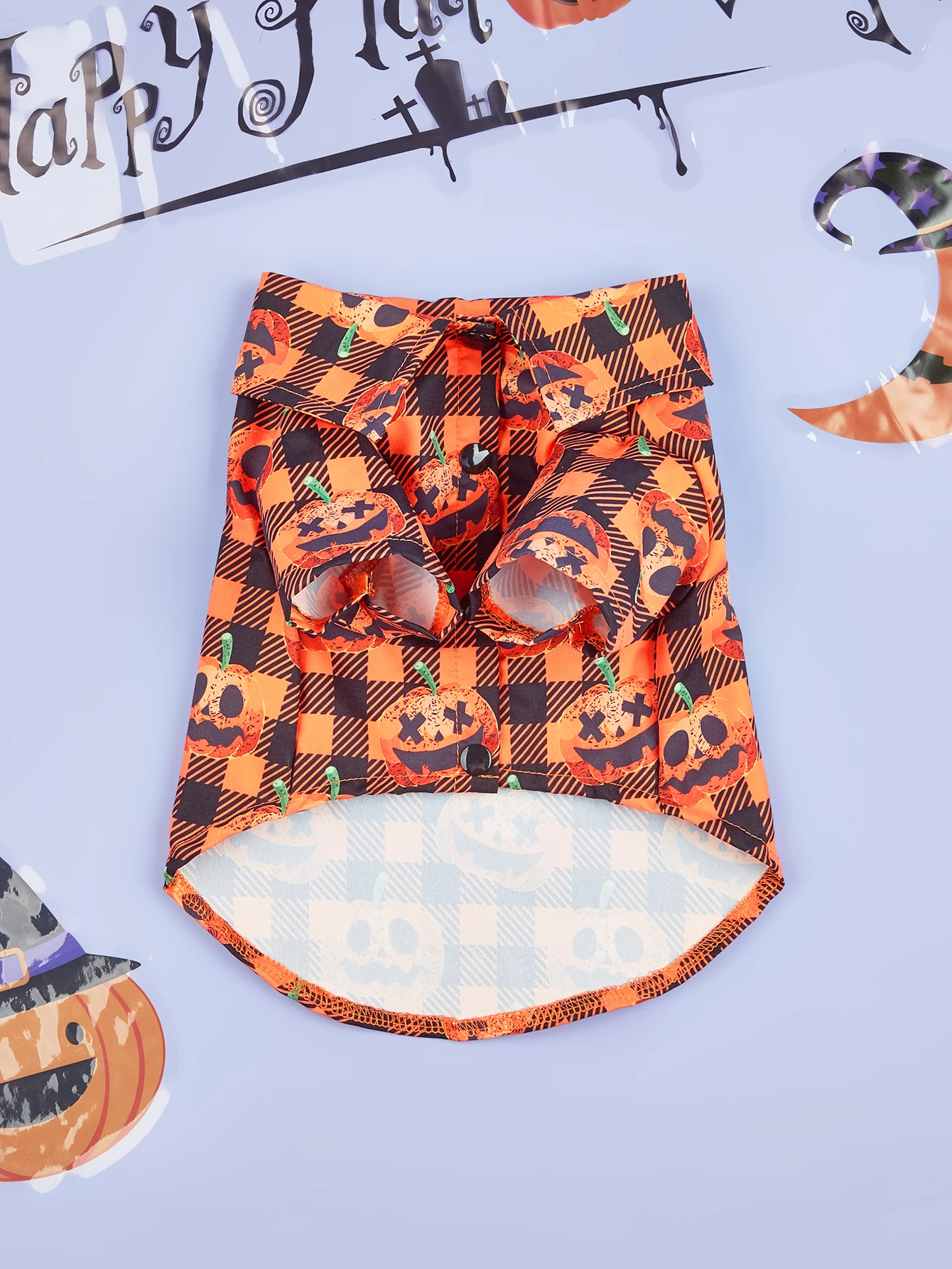 Dog Pajamas Halloween for Small Dogs Pumpkin Dog Pjs Onesie Stretchable Soft Material Pet Shirt Cat Shirt view 4