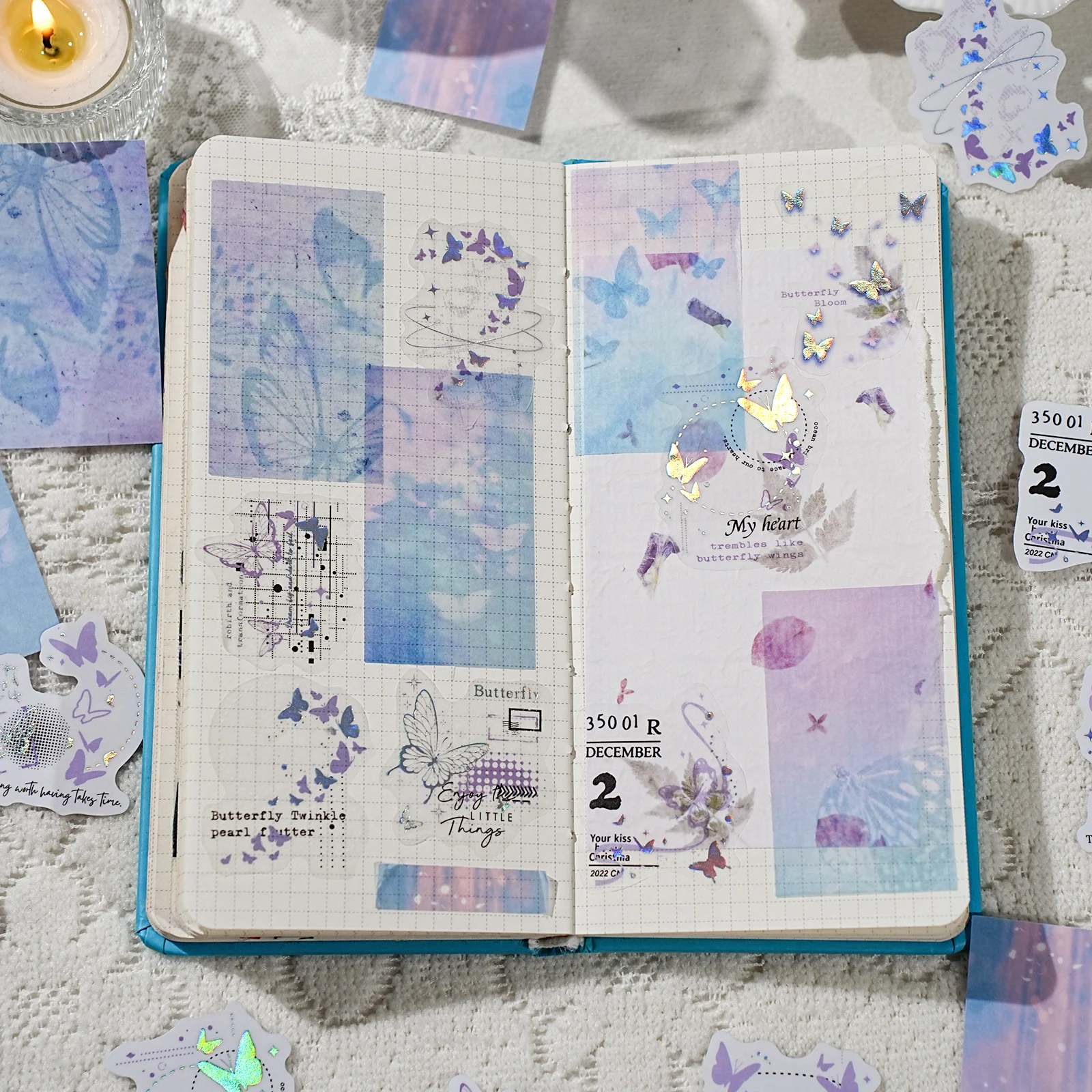 Etori Life 15Pcs Artistic Landscape Silhouette Sulfuric Acid Paper with Butterflies, Flowers, Birds, Waves, and Rain Patterns for Journaling, Photo Albums, Greeting Cards, Material Paper for Student Gift Bags, Laptop, Phone Backs, Guitar, Bicycle and Helmet, Postcards and Envelopes, Scrapbooking Supplies, Office Decorations, Room Decor, Artistic Aesthetics, School Supplies, Cycling Decals
