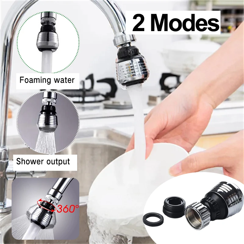 

Kitchen Water Tap 360 Degree Adjustment Faucet Extension Tube Water Saving Nozzle FilterWater Saving for Sink Faucet Bathroom