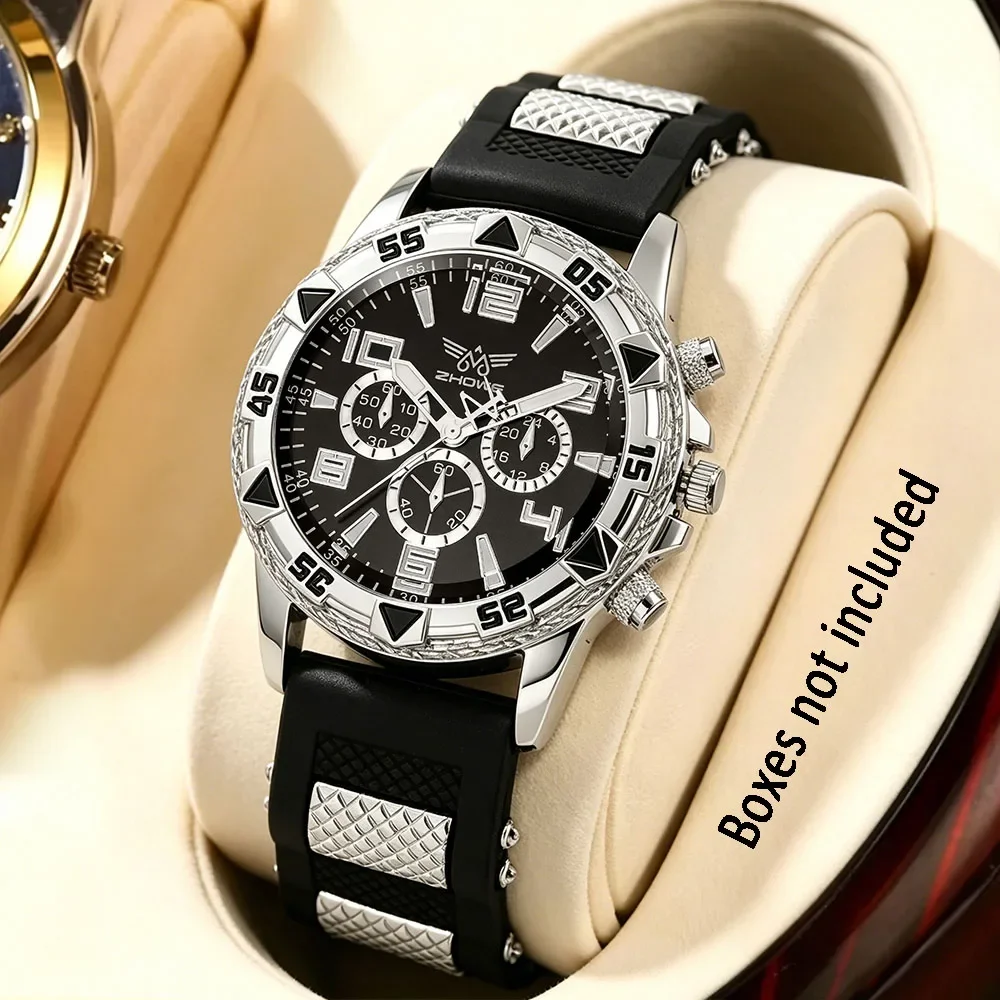 1 piece of men's new watch, fashionable silicone strap, beautiful dial appearance, fashionable daily wear, the best choice
