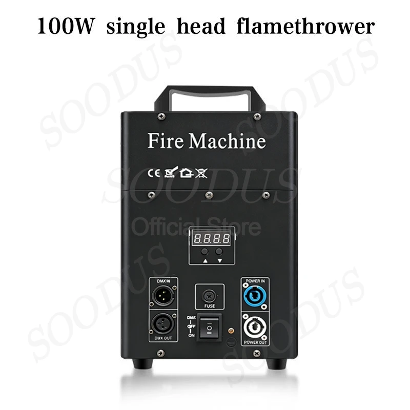 100W Stage Flame Machine Single Head Fire Jet Effect DMX512 Dynamic Flame Jet Stage Pyrotechnic Machine for Outdoor Party Event