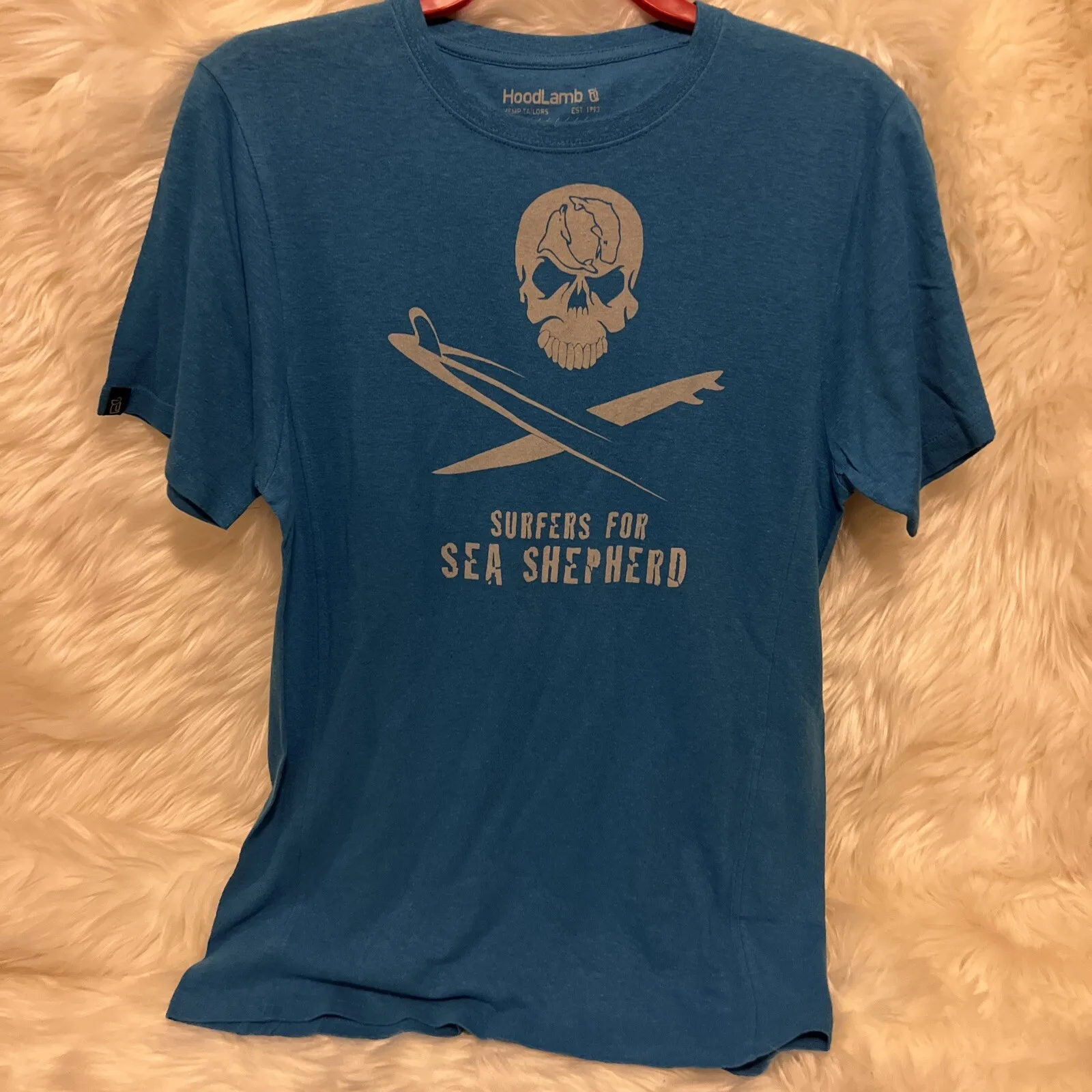 Hoodlamb Sea Shepard Shirt Inside Pocket Tee Surfers Sz Small Rare Organic