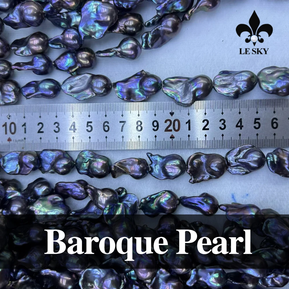 

5A Black Baroque Beads 100% Natural Freshwater Pearl Beads for Making DIY Jewerly Necklace Bracelet Earrings 13-25x20-27mm