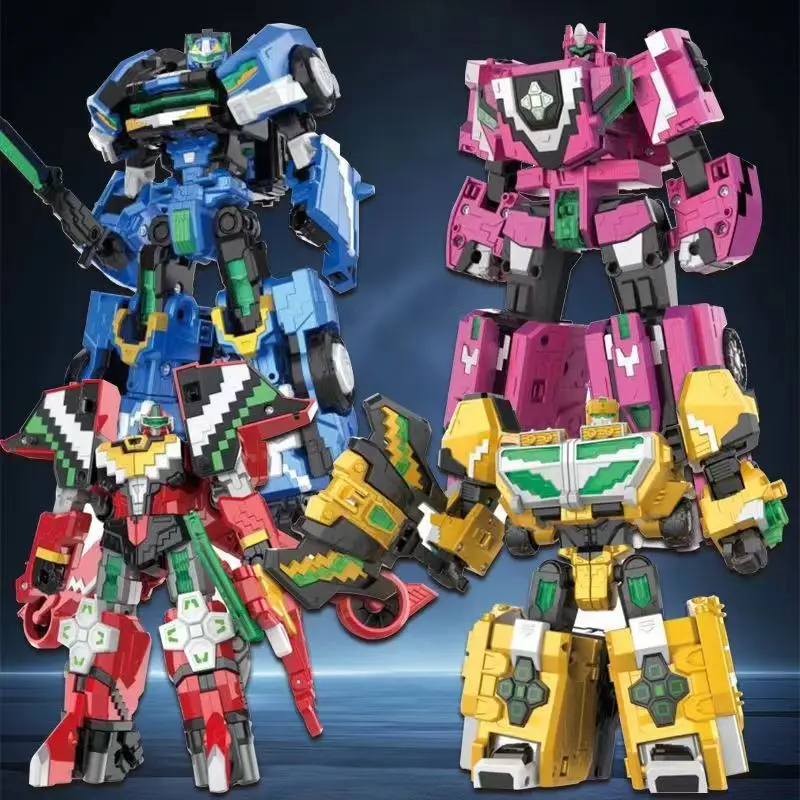 Miniforce 4 In 1 Transformatie Robot Hyperdimensionaal Model Mini Kracht Vervorming Combiner Actie Figuur Speelgoed Kinderen Cadeau