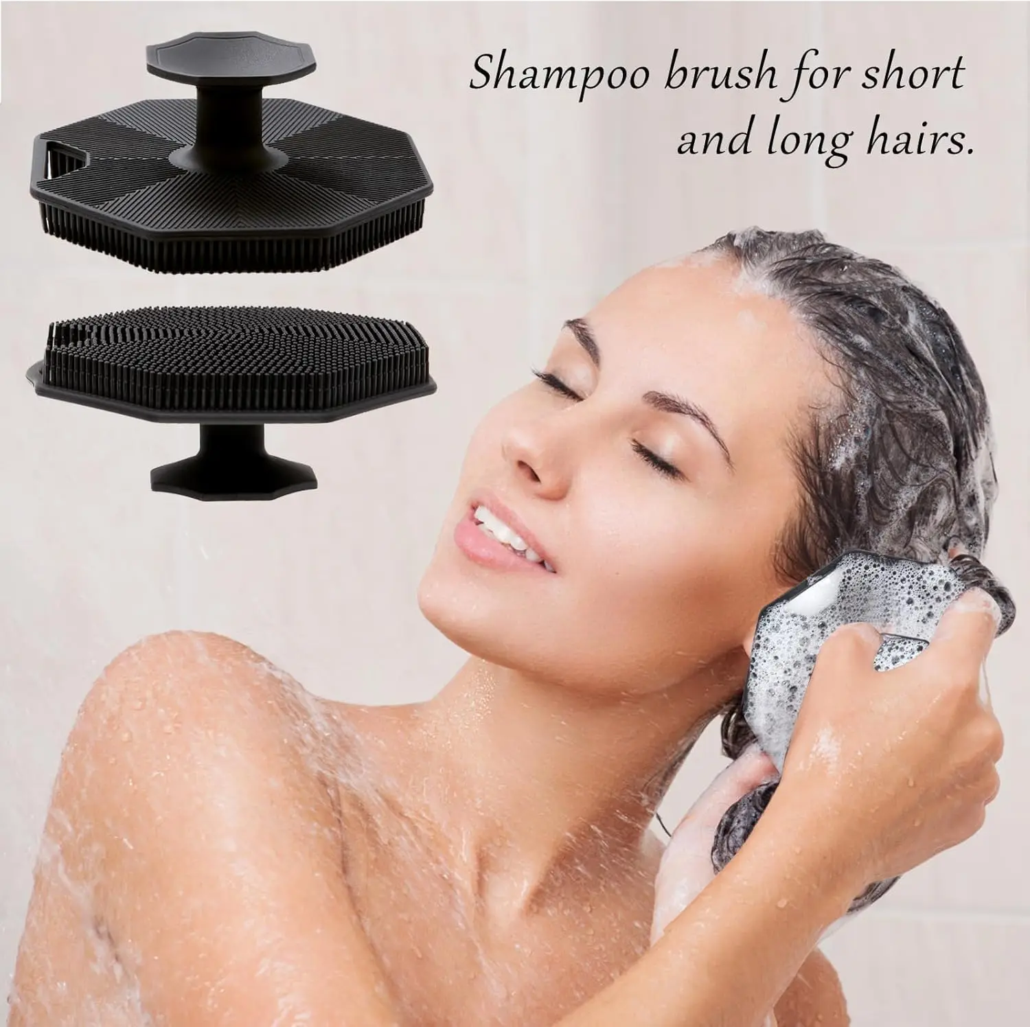 Lot de 2 épurateurs en silicone pour le corps, brosse exexpansive avec luffa en silicone pour le cuir chevelu, shampooing pour cheveux, livres de peau B