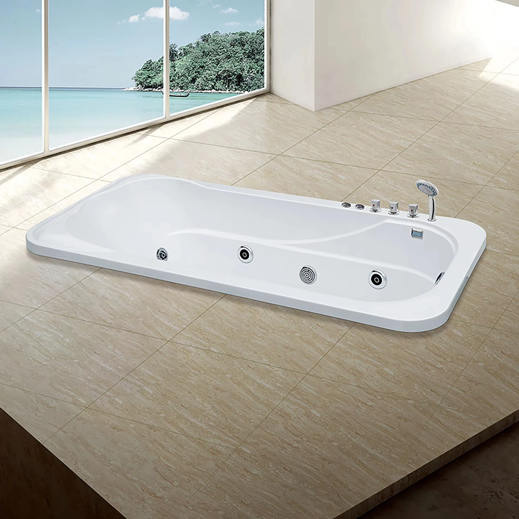 

STLFEmbedded Multi- Size Outdoor Whirlpool Bathtub Drop in Acrylic Bathtubs Indoor Massage Spa Bath Tub