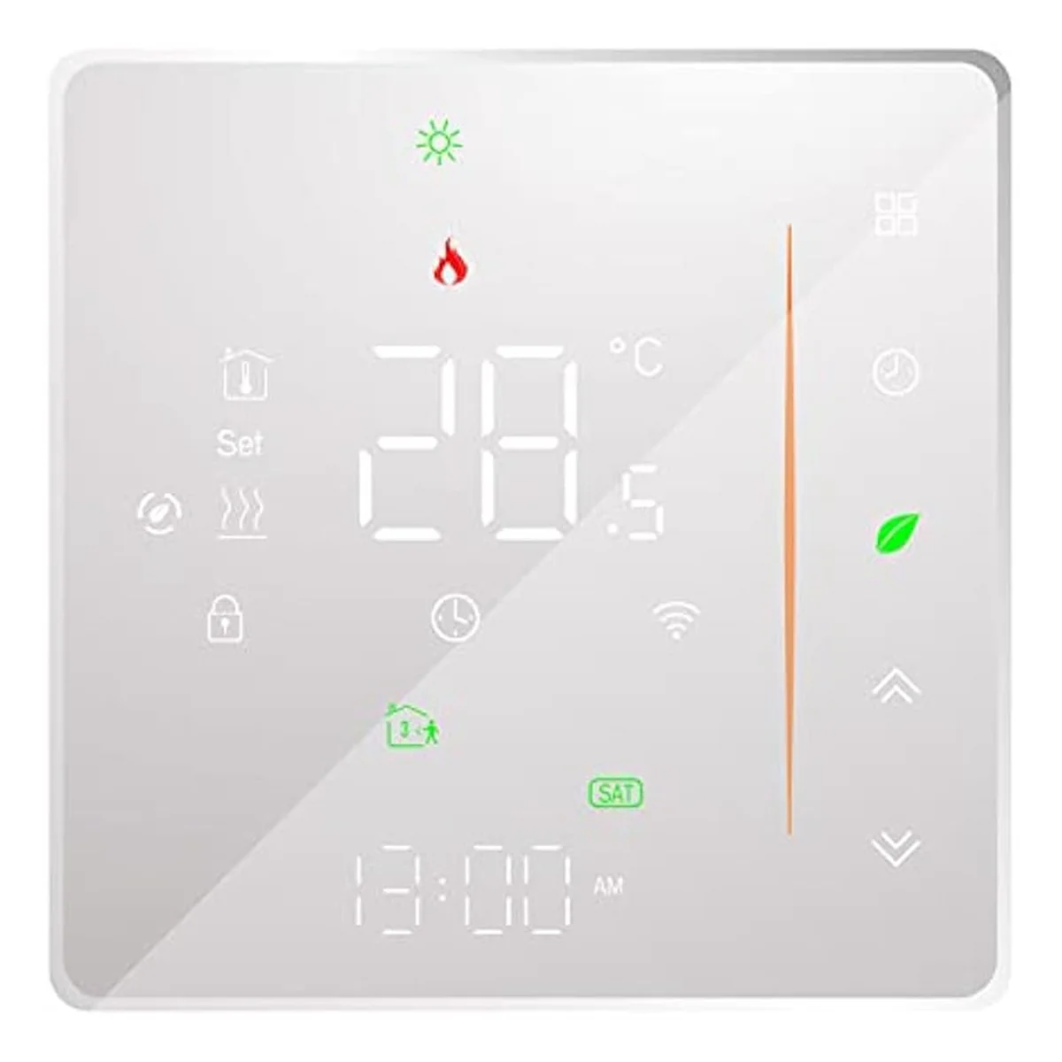 

WiFi Smart Thermostat Temperature Controller Weekly Programmable Supports Touch Control-3A White